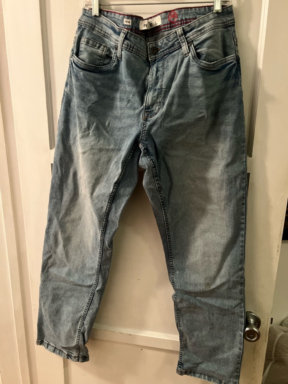 Relaxed Fit Men's Washed Blue Jeans